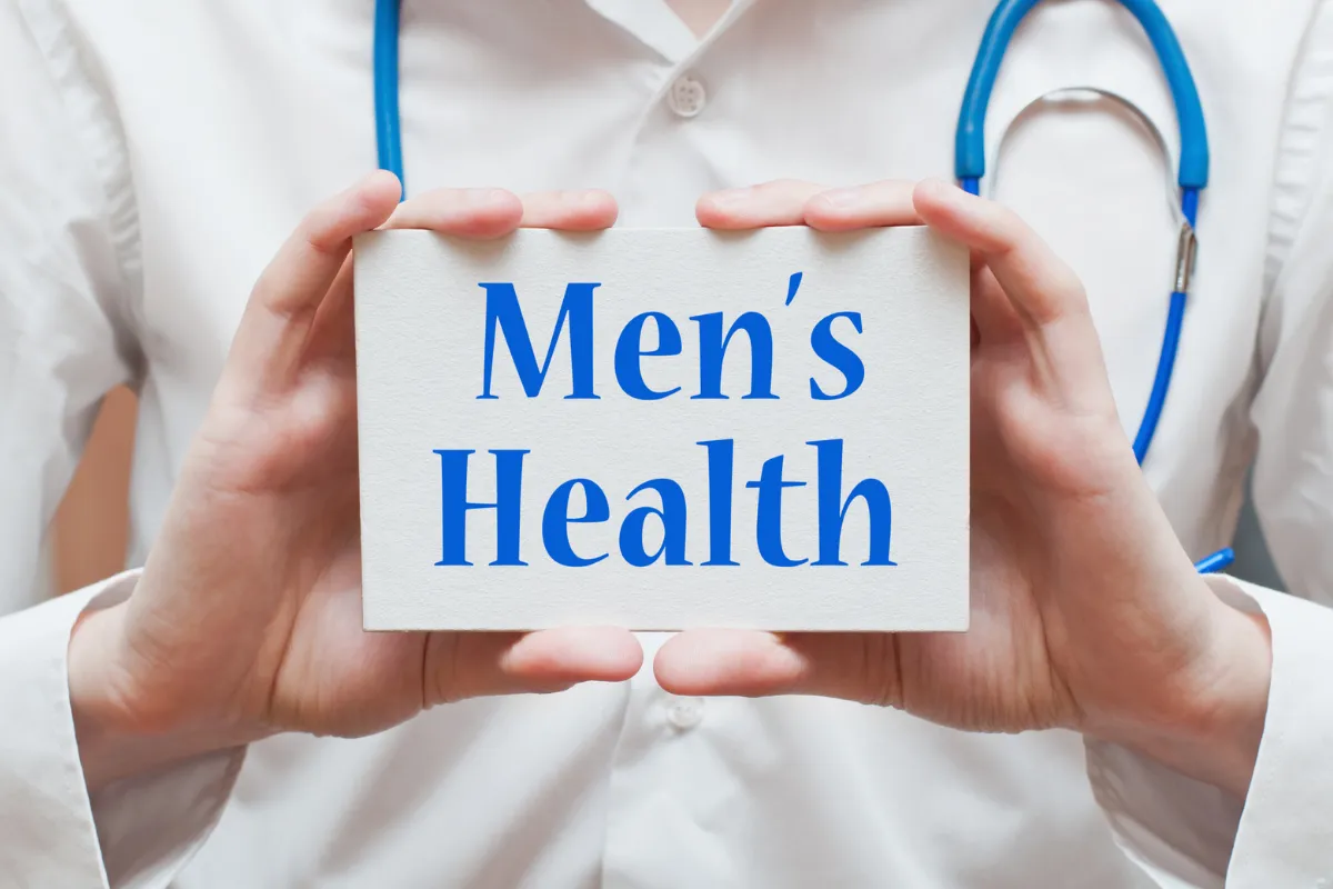 Man talking to his doctor during a checkup