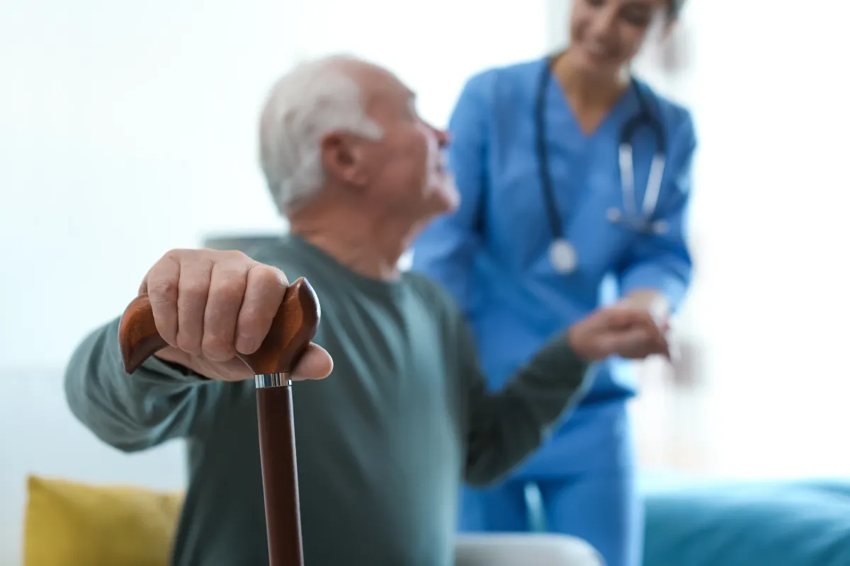 A doctor examining a senior patient.
