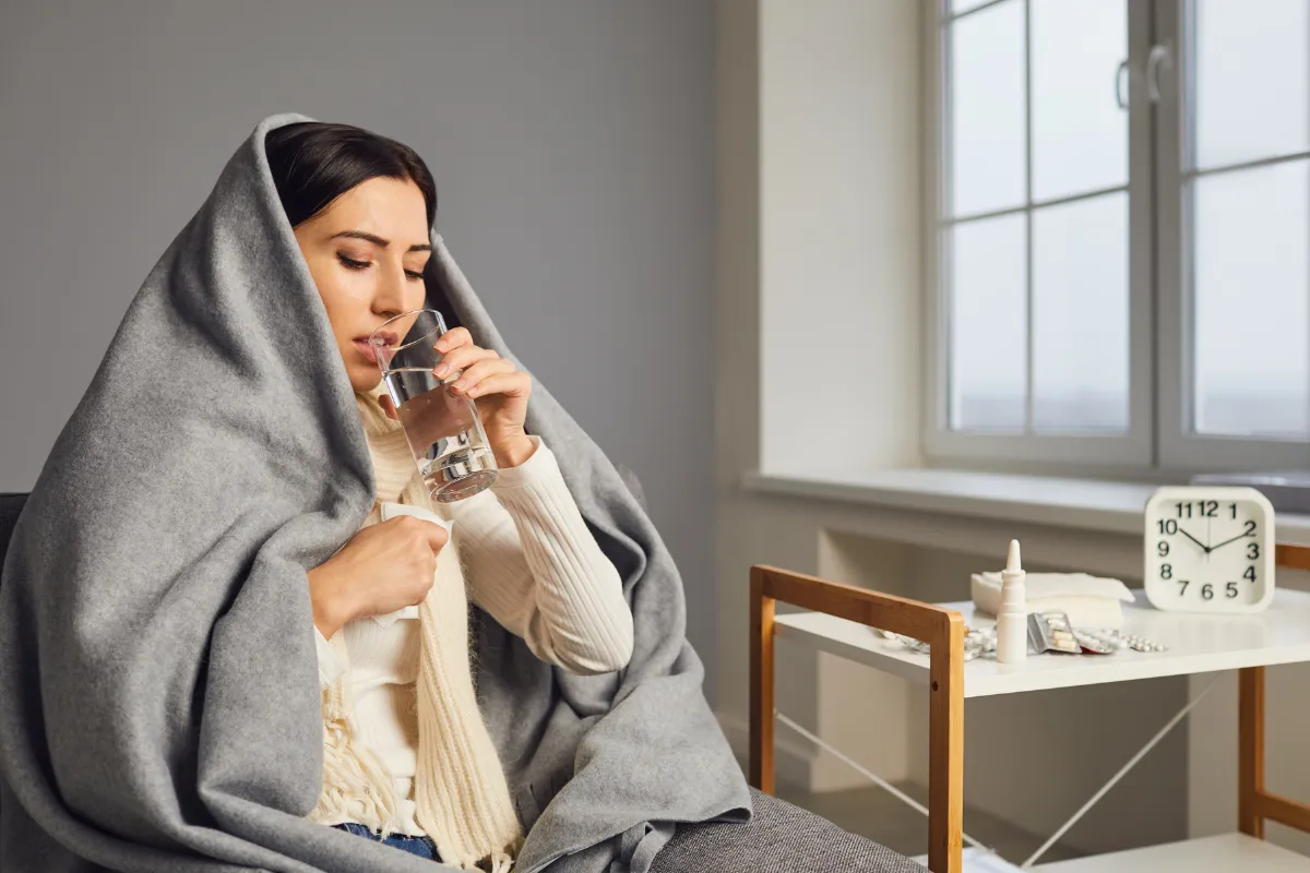 Cold &Amp; Flu Treatment: Expert Advice For Spring Residents 1 Illustration Of A Person Sick In Bed With Cold And Flu Symptoms